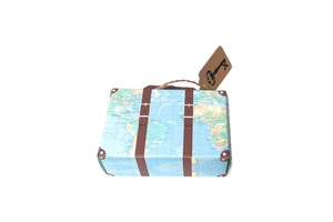 Creative Vintage Kraft Paper Suitcase Wedding Candy Box Airplane & Map Travel Theme Party Favors Gift Box