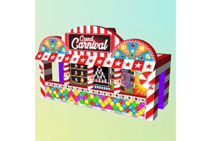 4 in 1 Giant Inflatable Carnival Game Booth with Prize Wheel Ball Toss Ring Toss & Shooting for Commercial Party Rentals