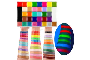 36 Color Cream Face Body Paint SFX Makeup Kit Neon Body Painting Palette Set with 10 Brushes