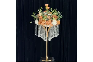 Modern Gold Metal Flower Stand Acrylic Crystal Wedding Centerpiece Table Centerpieces Party Wedding Flower Stand Table Decor