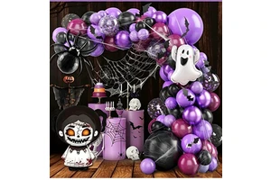Festival Party Balloons Halloween Set Latex Aluminum Film Balloon Chain Combination Atmosphere Background Decoration Props