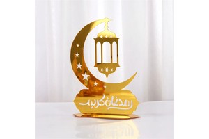 Eid Ramadan Islamic Muslim Party Festival Favor Supplies New Golden Eid Mubarak Acrylic Ornament Ramadan Moon Decorations