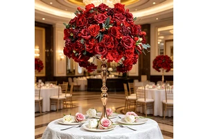 Wedding Decoration Blush Rose Silk Flower Balls Handmade High Quality Table Centerpieces