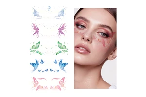 Hot Sale Sparkling Butterfly Face Tattoos Stickers Temporary Body Art Eye Makeup Glitter Fairy Tattoo for Festival Carnival