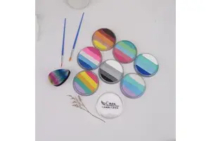 30g Large Capacity Round Split Cake Face Body Paint Multi Color Strip Water Based Pigment Set for Halloween Party