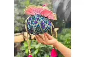 Traditional Women's potlis bags for dry fruit Multi-Colour multi color for Wedding pooja Gifting Indian party favors Eid favors