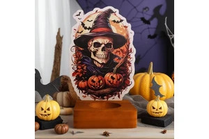 Halloween Desktop Decoration Cross-Border Stock Ghost Festival Party Arrangement Candle Lamp Holder Ornament Holiday Supplies