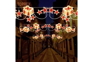 Hot Sale IP65 Rated Outdoor Christmas Decoration Beautiful Atmospheric LED Street Lights Shopping Mall Center Available Red