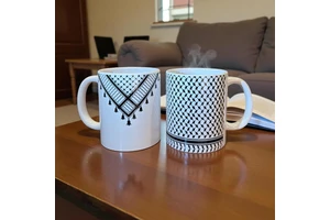 Palestine Mug Keffiyeh Design Souvenir Gifts Palestine Ceramic Coffee Keffiyeh Coffee Mug Cup Keffiyeh Coffee Mug