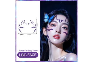 Wholesale White Holographic Paper Face Stickers - 8 Art Pattern Pieces for Cosplay, Halloween & Party Makeup