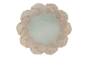 Gold Metallic PVC Flower Round Plastic Tablemat Heat Resistant Placemat For Dining Table Decoration Mats & Pads