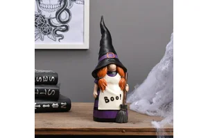 Halloween Party Home Decor Resin Witch Gnomes Sculpture Unique Halloween Outdoor Haunted House Decoration Item