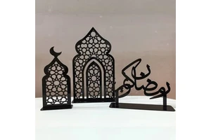 Beautiful RAMADAN KAREEM Iron Decoration Items Excellent Workmanship Reusable Durable for Muslims Promotion Supplies