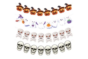 Pumpkin Ghost Skull Happy Halloween Paper Banner Ghost Festival Horror Atmosphere Halloween Party Decoration Supplies