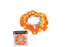 Halloween String Lights 20 LED Pumpkin Shape Warm White Light Indoor Outdoor Decorations