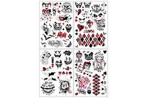 New Halloween Ghost Face Clown Tattoo Stickers, Temporary Arm and Face Tattoo Stickers for Holiday Parties and Gatherings