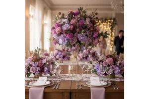 Wedding Centerpieces Table Decorations Artificial Decorative Flower Ball Silk Rose Purple Flower Ball Centerpieces