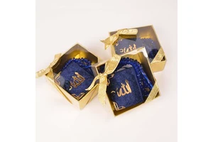 Dark Blue Mini Quran Gift Set with Scented Tasbeh Rosary Tasbih Ramadan Eid Party Wedding Favors Muslim Coran Gifts
