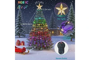 Smart for Plastic Christmas Tree Light 400 LED APP Remote Control Outdoor Use DIY Text Pattern Music Sync Dimmable 6V