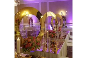 Shiny Gold Flower Stand Circle Wedding Centerpieces Stand for Wedding Table Centerpiece Decorations