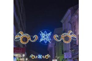 Outdoor LED Large Christmas Motif Across Street Lights For City Commercial Xmas Decoration