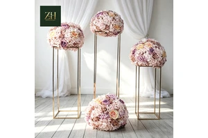 Wholesale Handmade Silk Pink Purple Flower Ball For Wedding Table Decoration