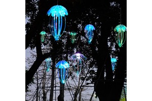 Garden Lights Jellyfish LED Fiber Optic Outdoor Waterproof Colorful for Tree Hanging Chandelier LED Lighting