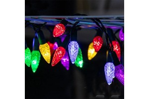 Christmas Led String Lights 16.5ft/5m 50 Strawberry Bulbs Battery Powered With 8 Lighting Modes for Outdoor Party Waterproof