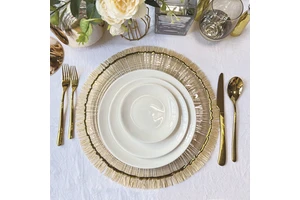 Elegant Gold Rim 13inch Charger Plates Bulk Wedding Centerpieces Table Under Charger Plates Wedding Decoration