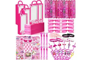 122 Pcs Pink Toy Gift Goodie Bag Girls Makeup Party Favors for Princess Theme Birthday Party