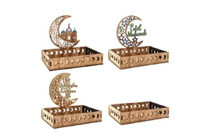 Wooden Ramadan Food Tray Accessories for Decorative Purpose for Festive Season Products