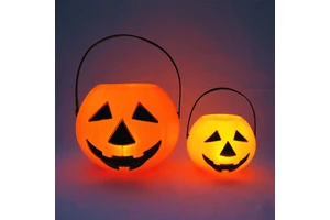 Halloween Candy Jar Festival Supplies Children's Toys Plastic Portable Pumpkin Lantern Ghost Festival Lighting Decorative Lights