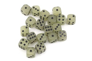 Glow in the Dark Six Sided Dice Set With White Dots for Tabletop RPGs Board Games Casino Nights Party Supplies Hobby