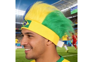 PARTYMENT Sports Game Event Accessories Argentina Croatia France Wig Band National Flag Banner Hairband With Country Color Wig