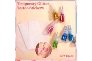 DIY Color Glitter Powder Kids Aldult Music Festival Party Face Body Art Waterproof Non Toxic Temporary Glitter Tattoo Stickers