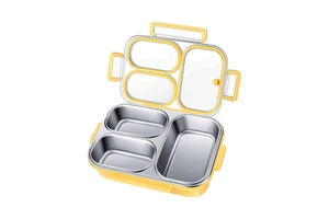 Stainless Steel Lunch Containers Meal Prep 3 Compartments Lunch Box Metal Bento Lunch Boxes Adult Leak Proof Toddler Kids Plates