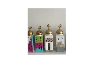 Wholesale Ramadan Decoration Home Decor Supplies Muslim Festive Accents Vintage Mosque Tower Embellishment in Cheapest Price