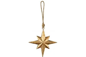 Export Quality Completely Customized Handicraft Christmas Tree Decoration Iron Large Metal Star Luxury Hanging Ornament Modern