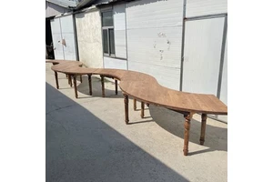 Custom Color DIY Arrangements S Shape Solid Wood Serpentine Table Wedding