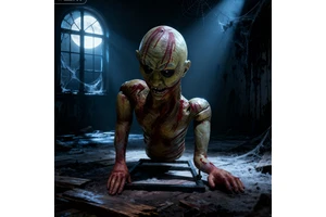 Animatronic Horror Model with Moving Features Plastic Round Factory Direct Adult Halloween Decoration Prop