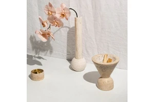 Modern Arabic Design Mabkhar Beige Travertine Oud Incense Burner Cone Stone Marble Bakhoor For Indoor Use