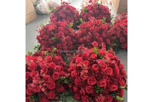 FL-044 Red Flower Ball Rose Floral Burgundy Table Centerpieces for Wedding Party Event