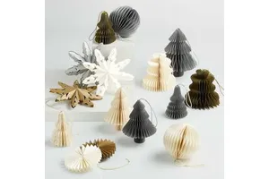 Paper Christmas Ornaments Honeycomb Tree Ornaments Window Display for Xmas Christmas Paper Ornaments