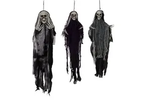 Hanging Halloween Skeleton Ghost Decorations Grim Reaper Outdoor Festive Decor 3 Pack Plastic