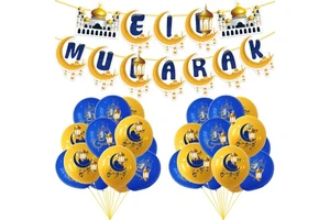 Islamic New Year Decoration Happy Ramadan Muslim Festival Decoration Ramadan Supplies Eid Mubarak Party Decoration Set Garland