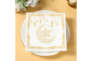 New Arrival 20 Pcs Islamic Style Star Paper Napkin Disposable Tissue 16.5x16.5cm Indoor Use Hot Selling Ramadan Supplies