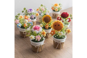 Handwoven Wedding Table Flowers Wedding Celebration Desktop Decoration Ambience-Enhancing Floral Arrangements