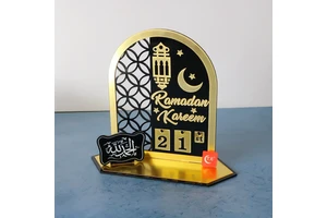 Islamic Religious Ramadan Supplies Acrylic Calendar Moon Display Fasting Countdown Decorations for Gift Giving