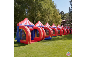 5-in-1 Inflatable Carnival Game Bundle with Multi-Sport Games Soccer Dart Basketball Hoop Ring Toss-PVC Material