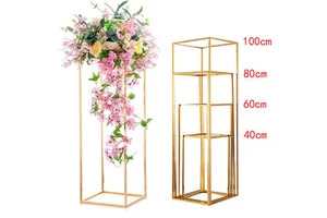 Wedding Metal Gold Flower Stands for Centerpieces Tall Floor Vase Column Table Flower Arrangement Stand Floral Center Pieces